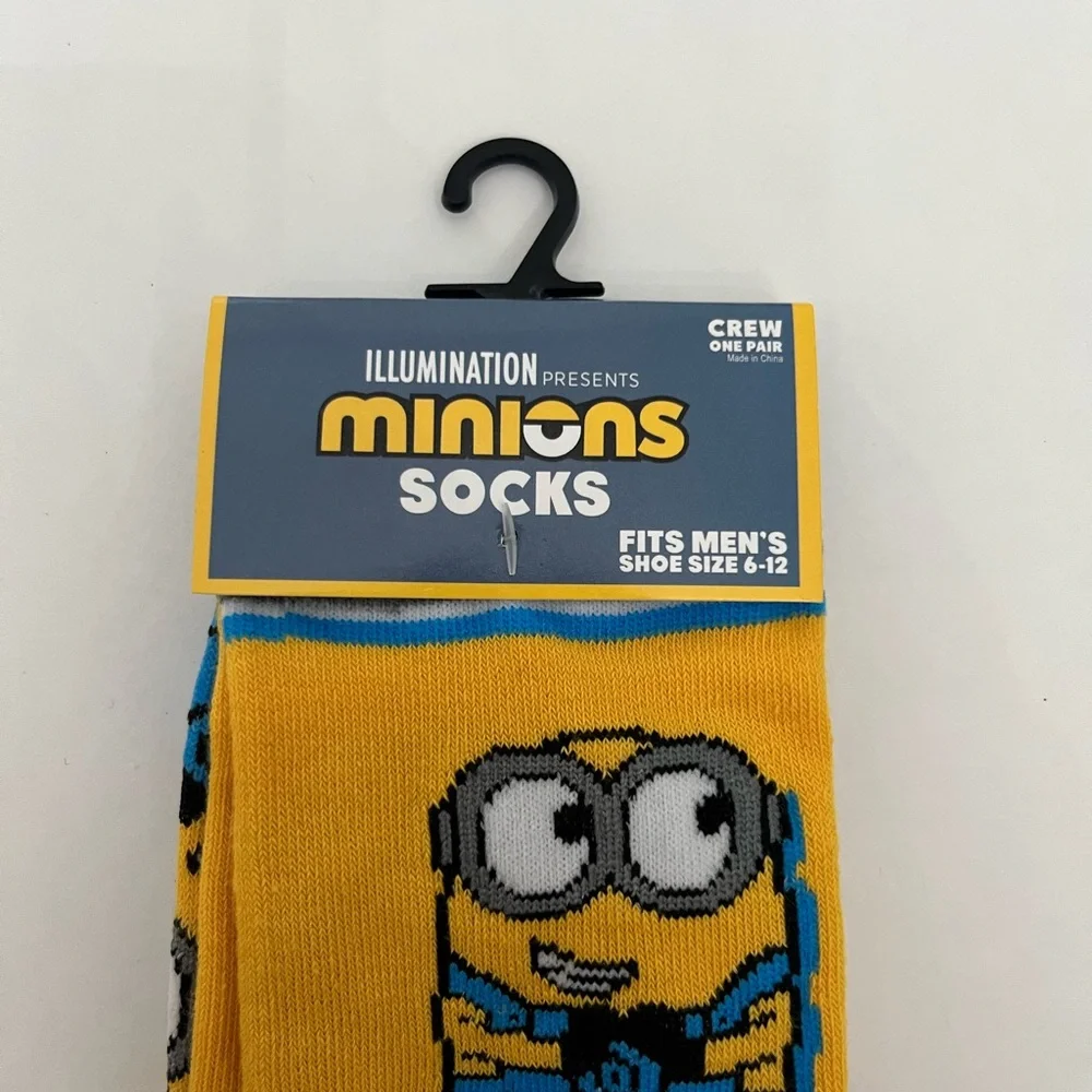 Minions Socks Fits Men’s Shoe Size 6-12